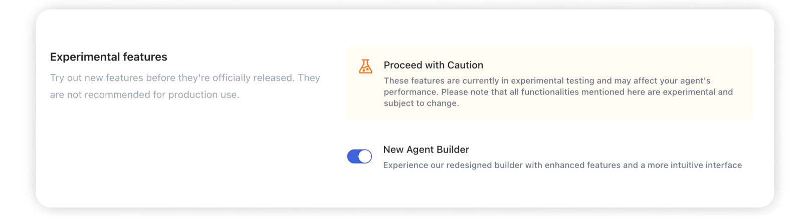 Experimental Features