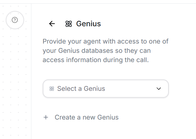 Genius settings tab