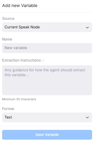 Variable extraction editor
