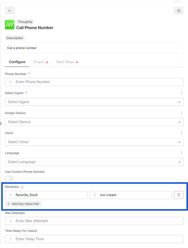 Set metadata example