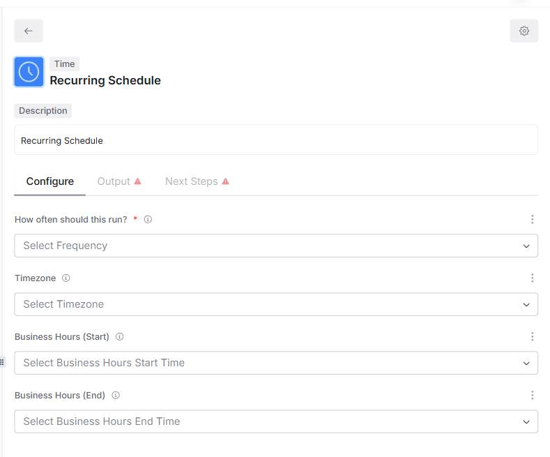 Recurring schedule trigger