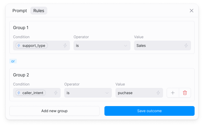 Rule-based outcome ordering