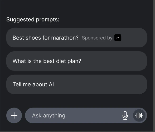 Sponsored prompt example