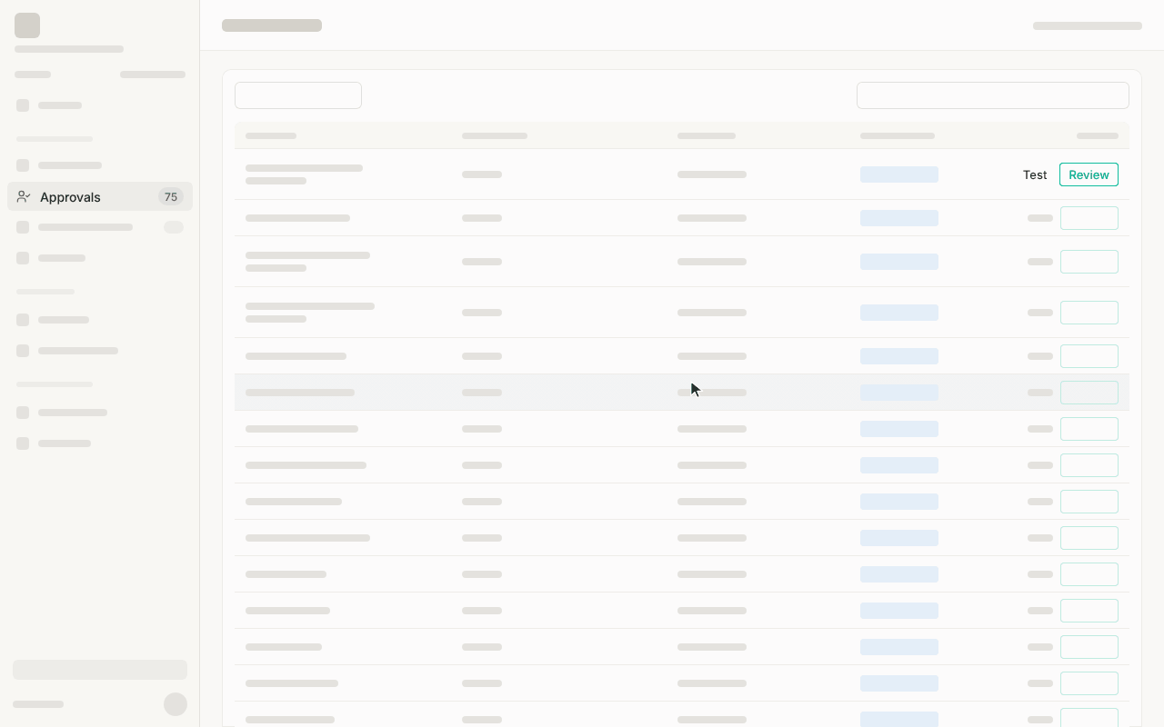 Approvals Test Modal