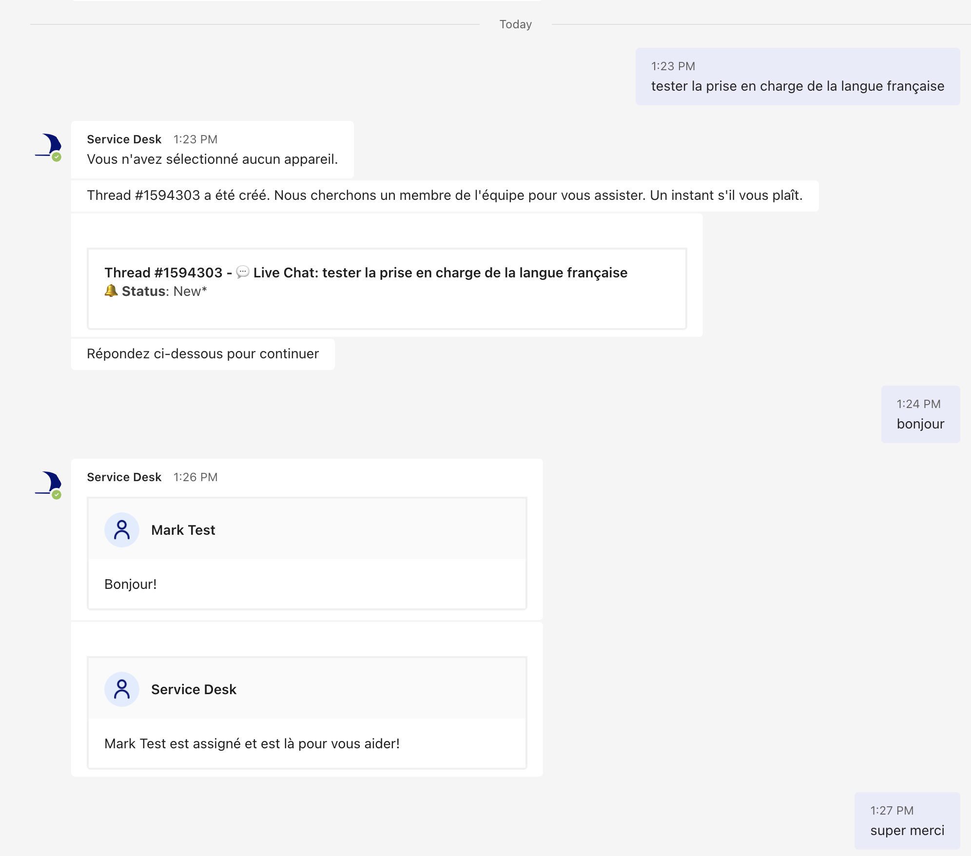 End customer experience in Microsoft Teams with Messenger in French