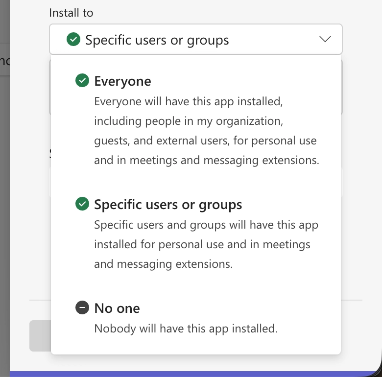 Install scope selector set to Everyone