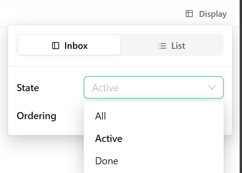 State display options