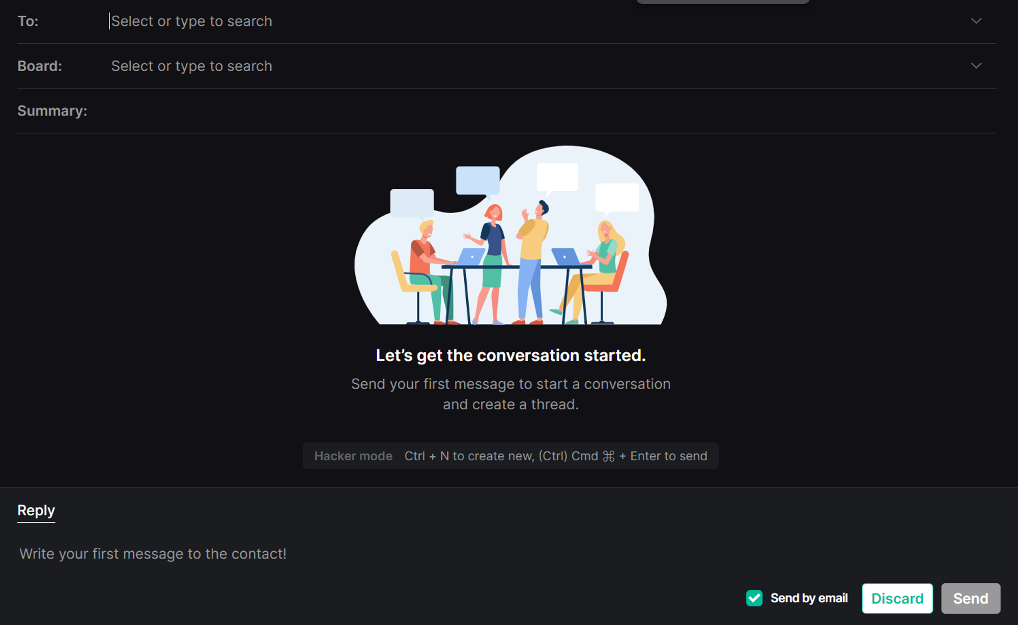 Creating a new thread on behalf of a contact
