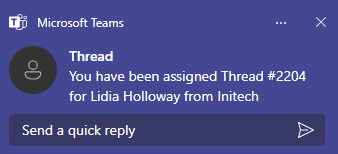 Teams notification from the installed companion app