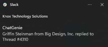 Slack notification when a thread is updated
