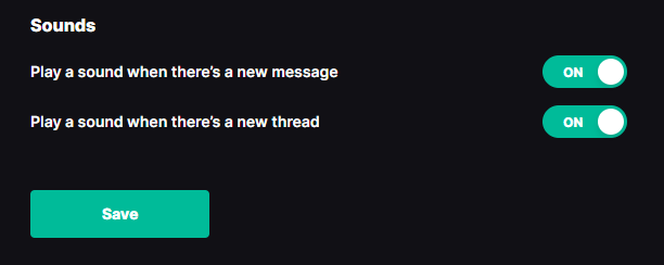 Global user notification sound settings