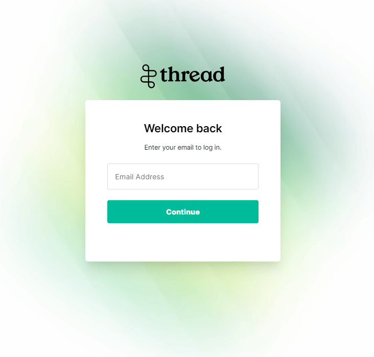 Thread Inbox login screen with the Microsoft 365 Single Sign-On option