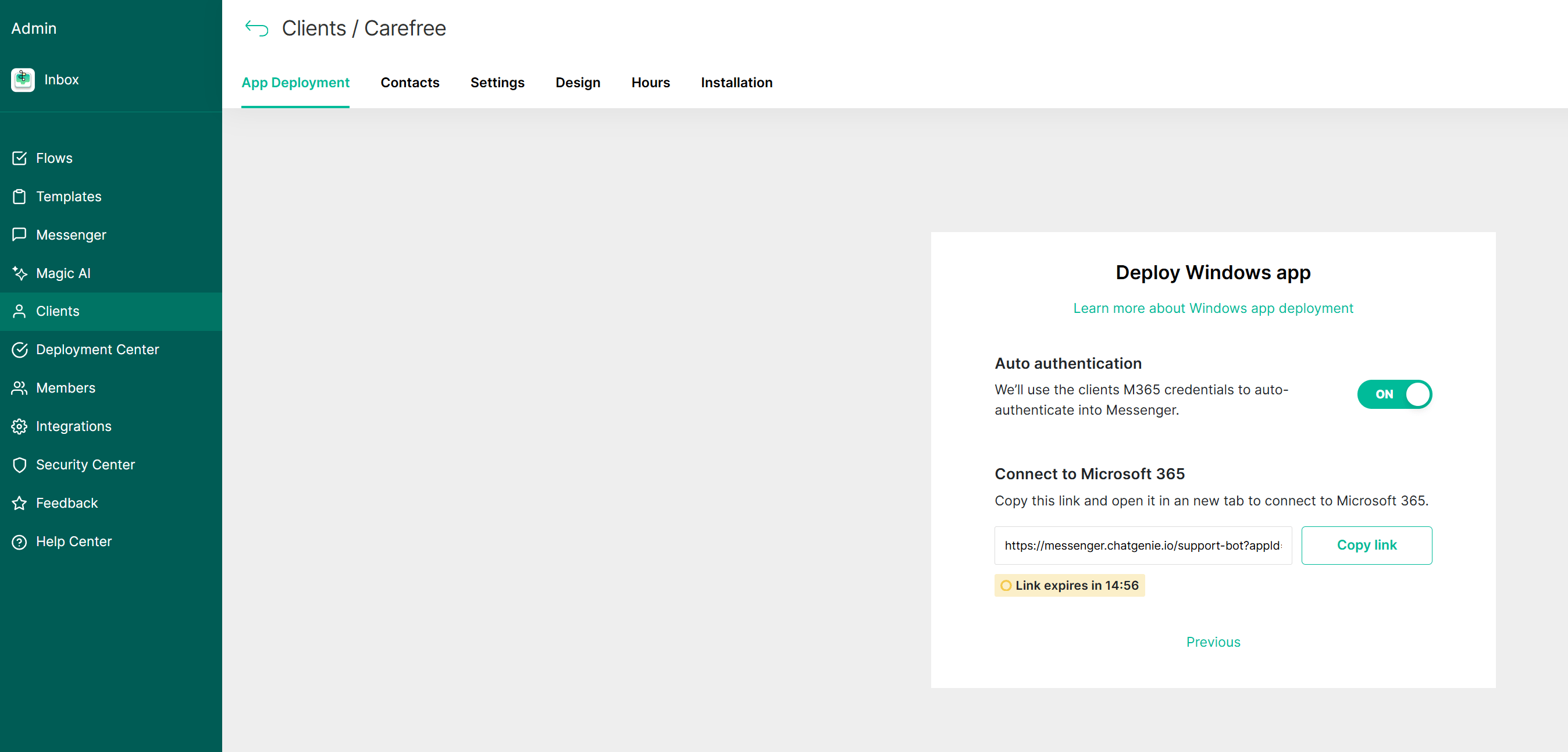 Auto Authentication toggle enabled