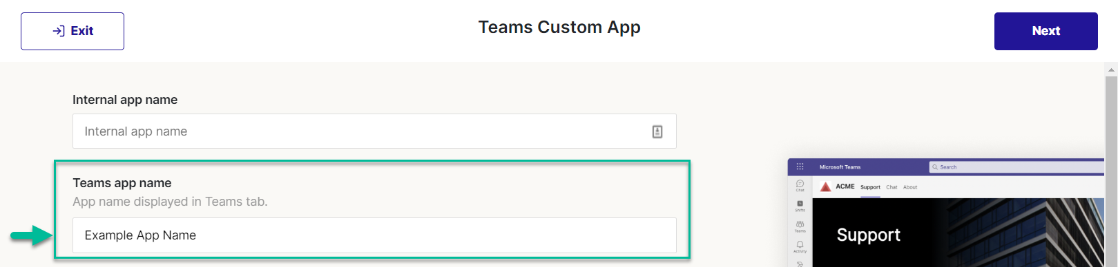 Searching for the custom Thread app in Manage apps in the Teams admin center