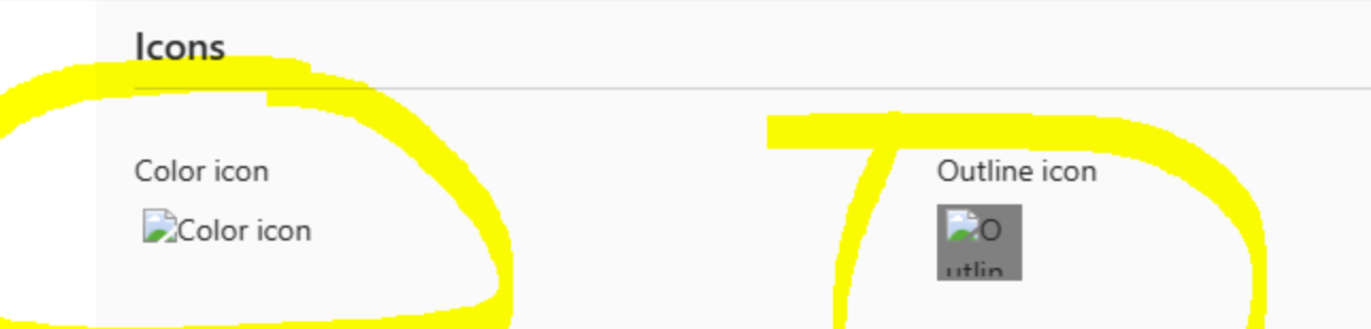 Teams app showing a missing or placeholder icon after publishing
