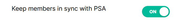 PSA Sync settings in the Thread Admin Panel