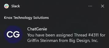 Slack notification from the installed companion app