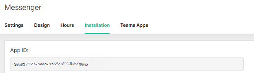 APP ID field on the Messenger Installation page in the Thread Admin Panel, partially obscured