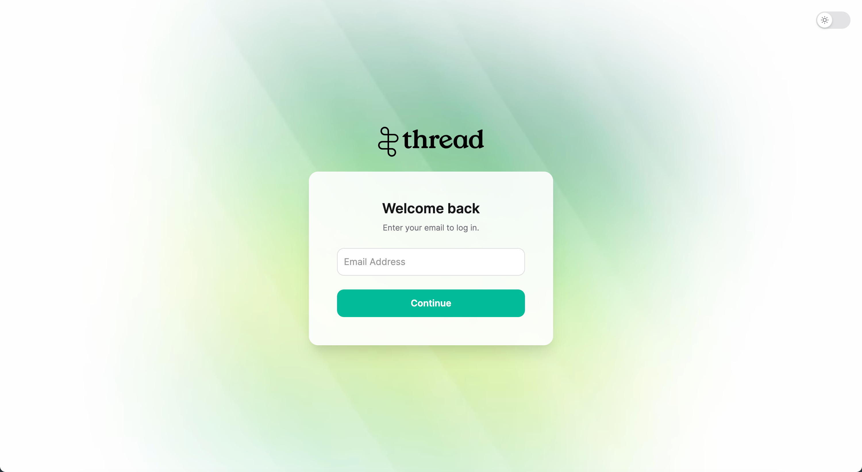 Thread workspace sign-up email entry screen