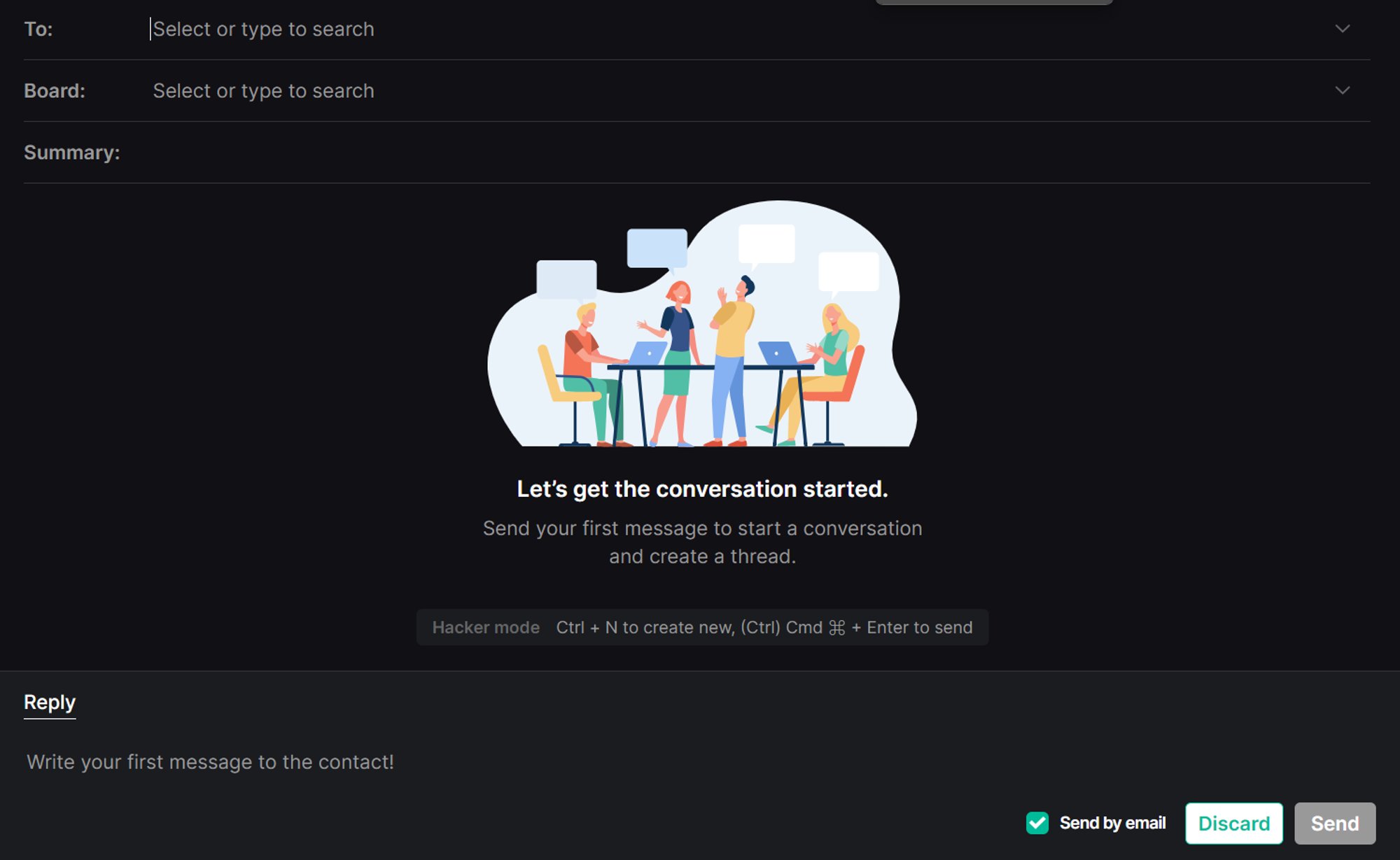 Creating a new thread on behalf of a contact