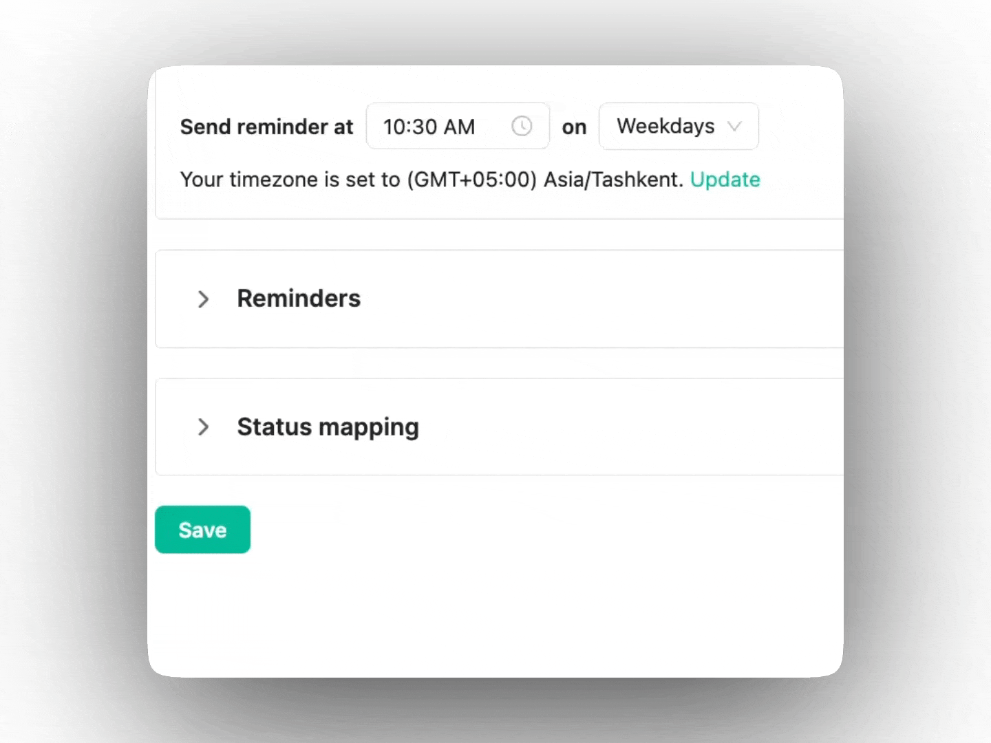 Configuring Reminder Agent send time