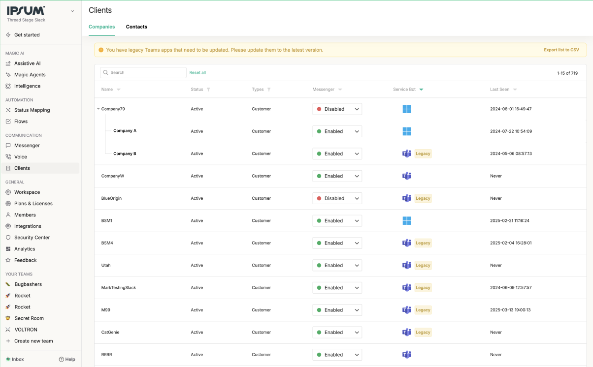 Verifying the parent-child mapping in the client view