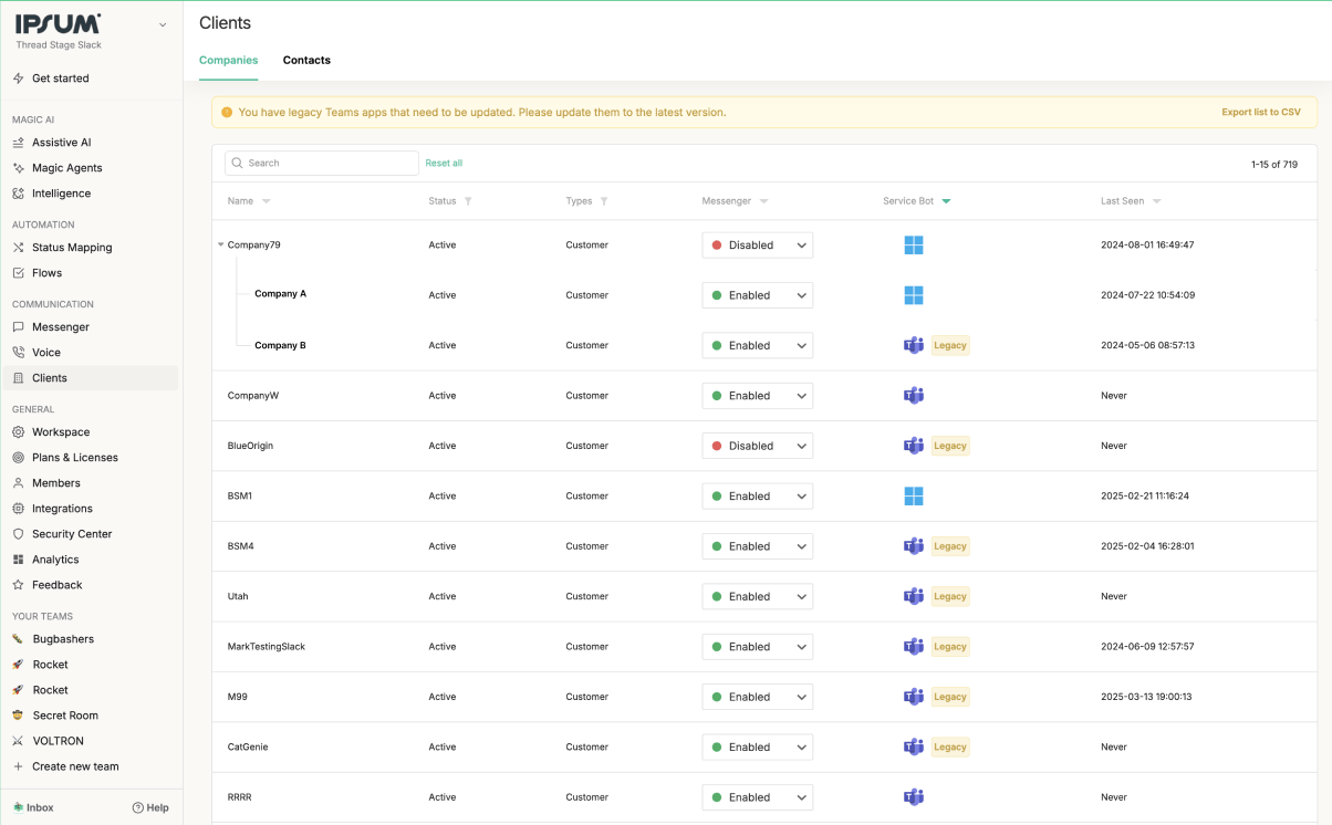 Verifying the parent-child mapping in the client view