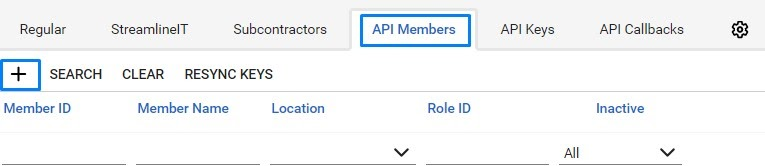 API Members tab with the add button in ConnectWise