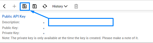 Description field set to Thread for the new API key