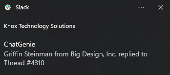 Slack notification when a thread is updated