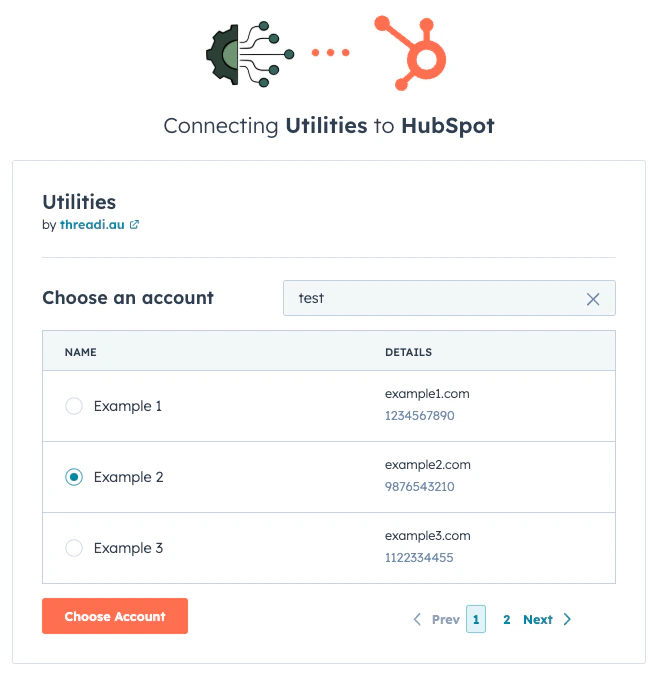 HubSpot install screen for Utilities for HubSpot app