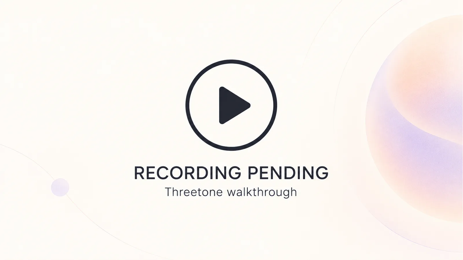 Recording pending for the Threetone introduction. No playable video is available yet.