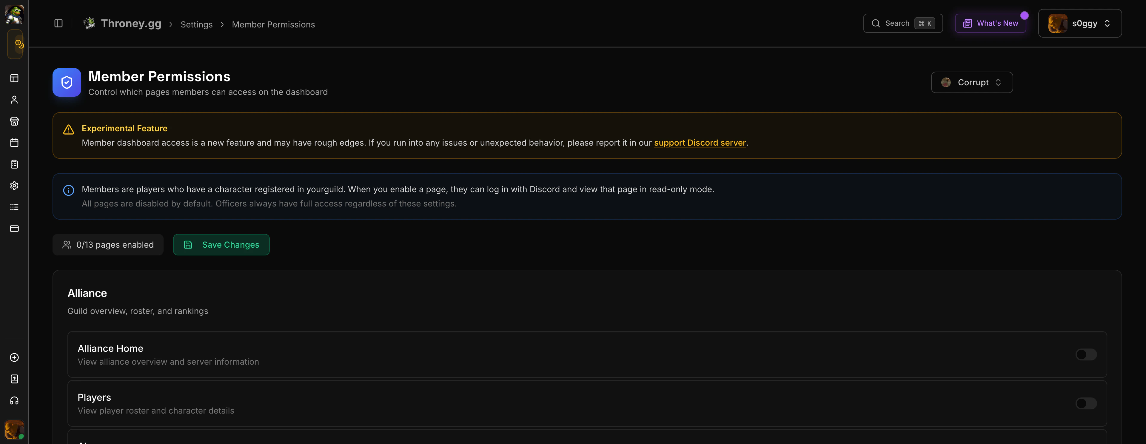 Member Permissions