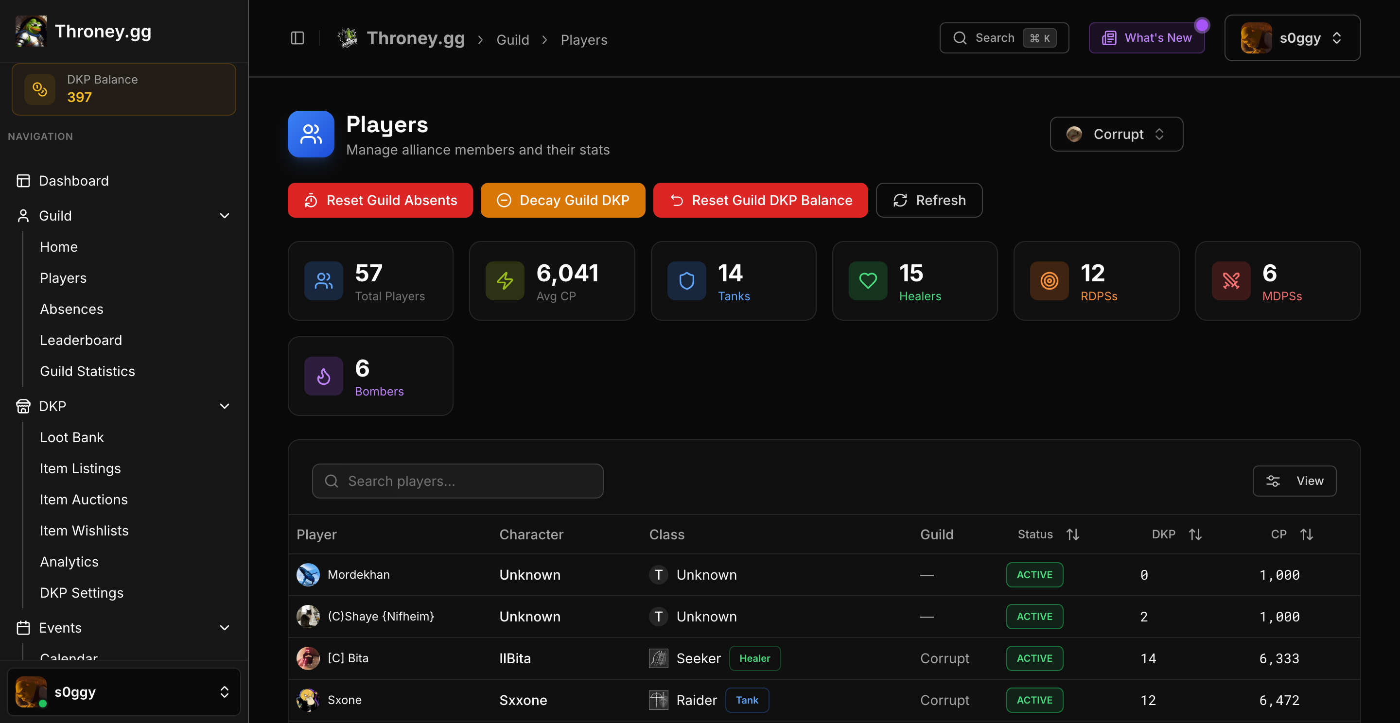 Players Roster