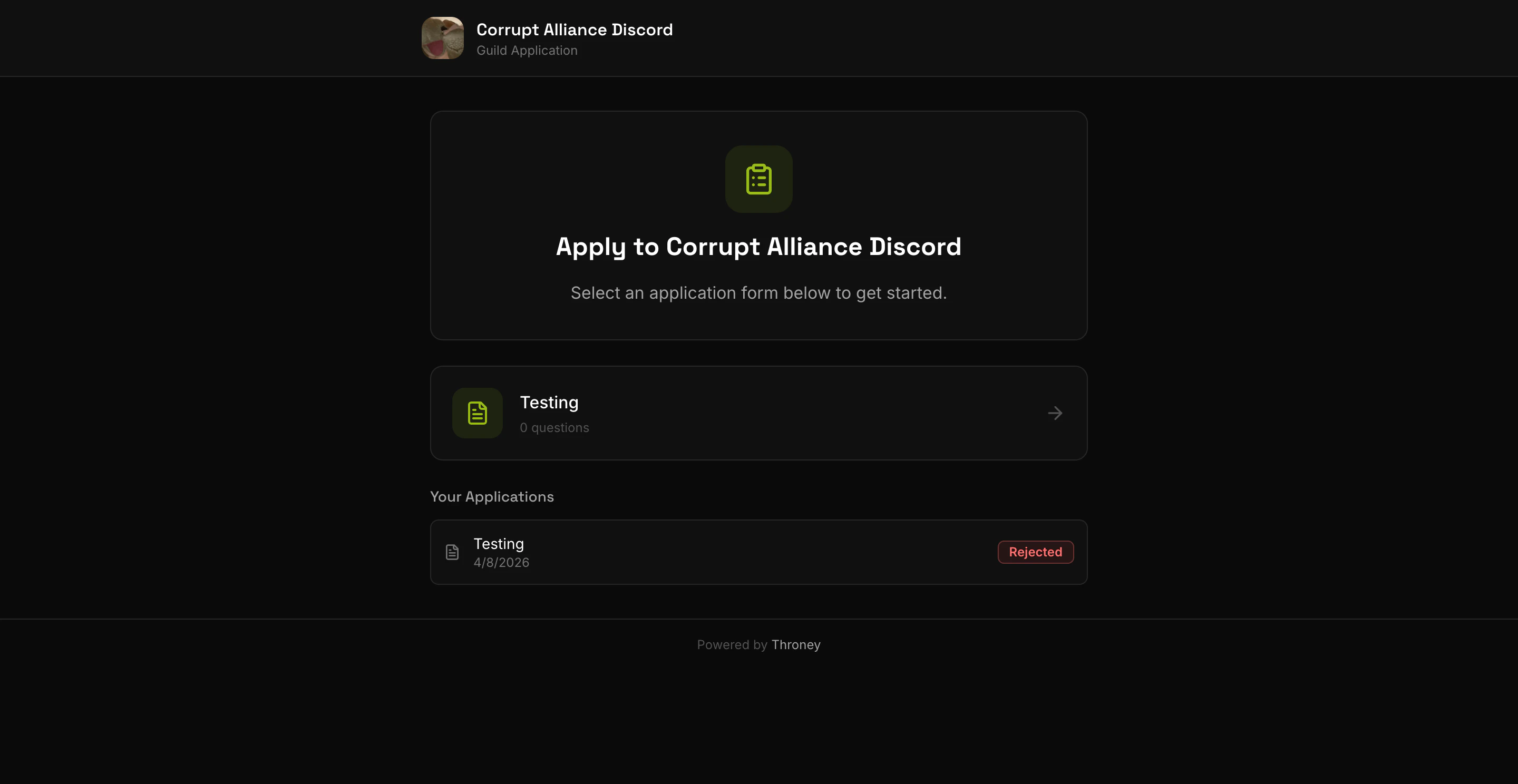 Public Apply Page