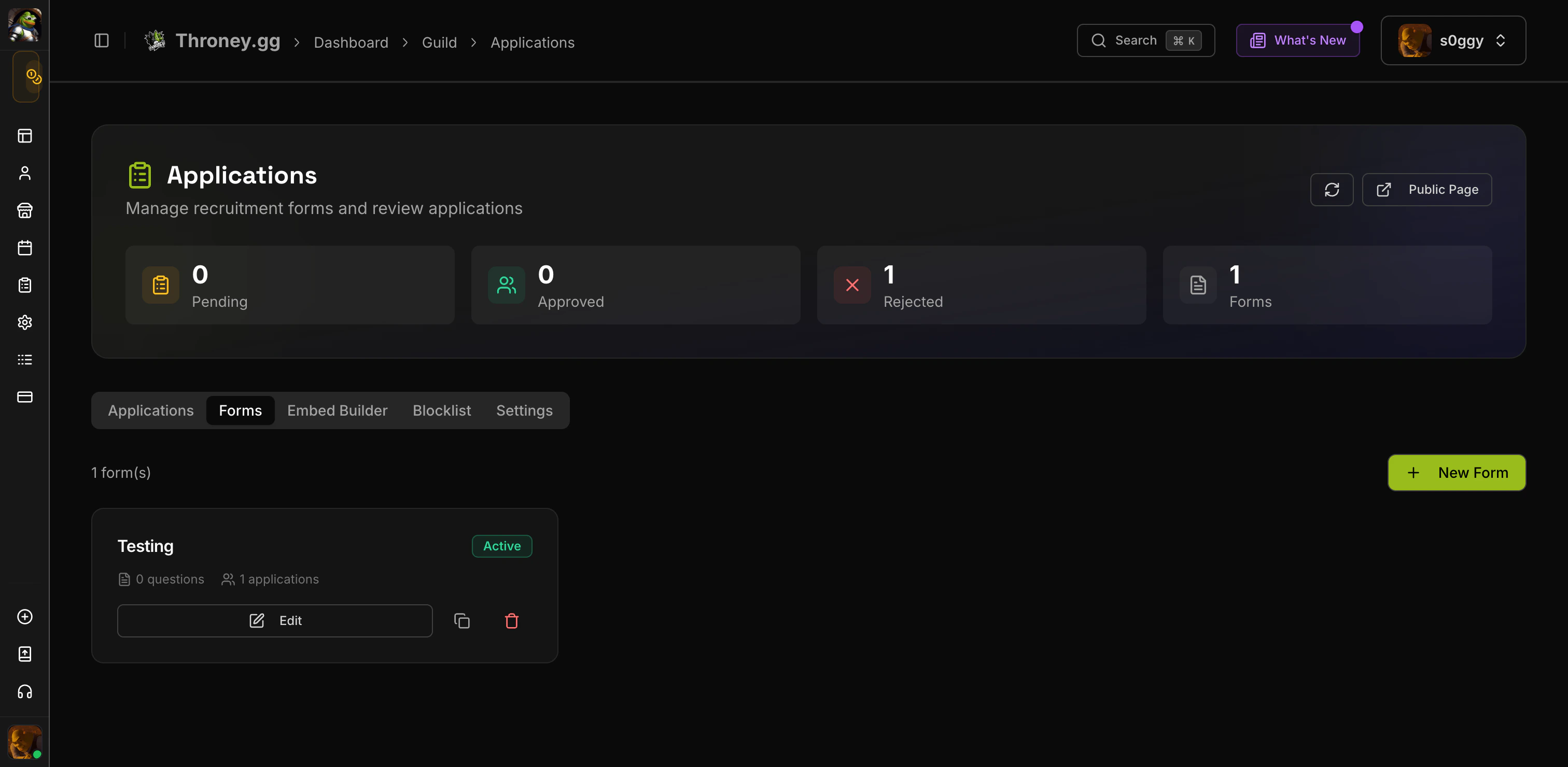 Forms Tab