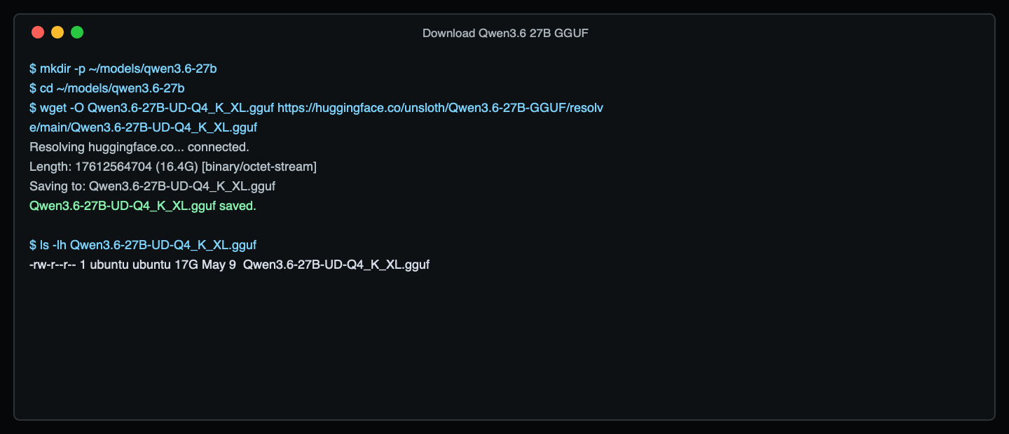 Download Qwen3.6 27B GGUF
