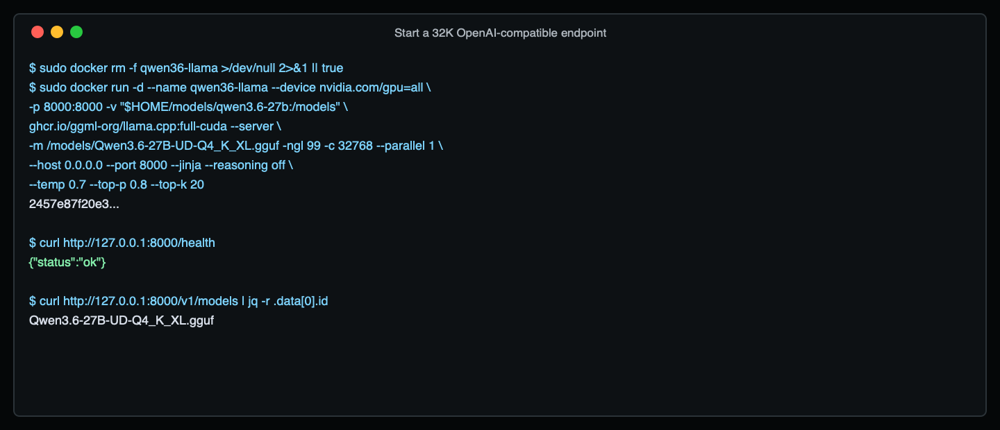Start an OpenAI-compatible llama.cpp server