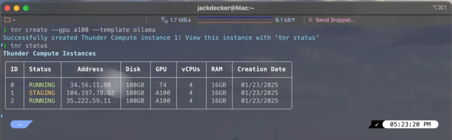 Instance creation in CLI