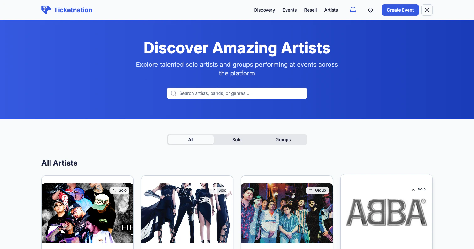 Artists and performers directory