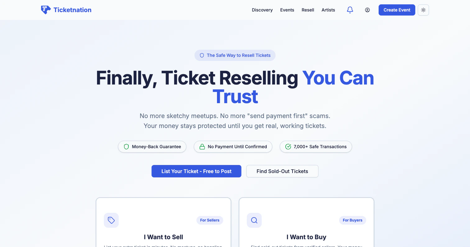 Ticket resale marketplace