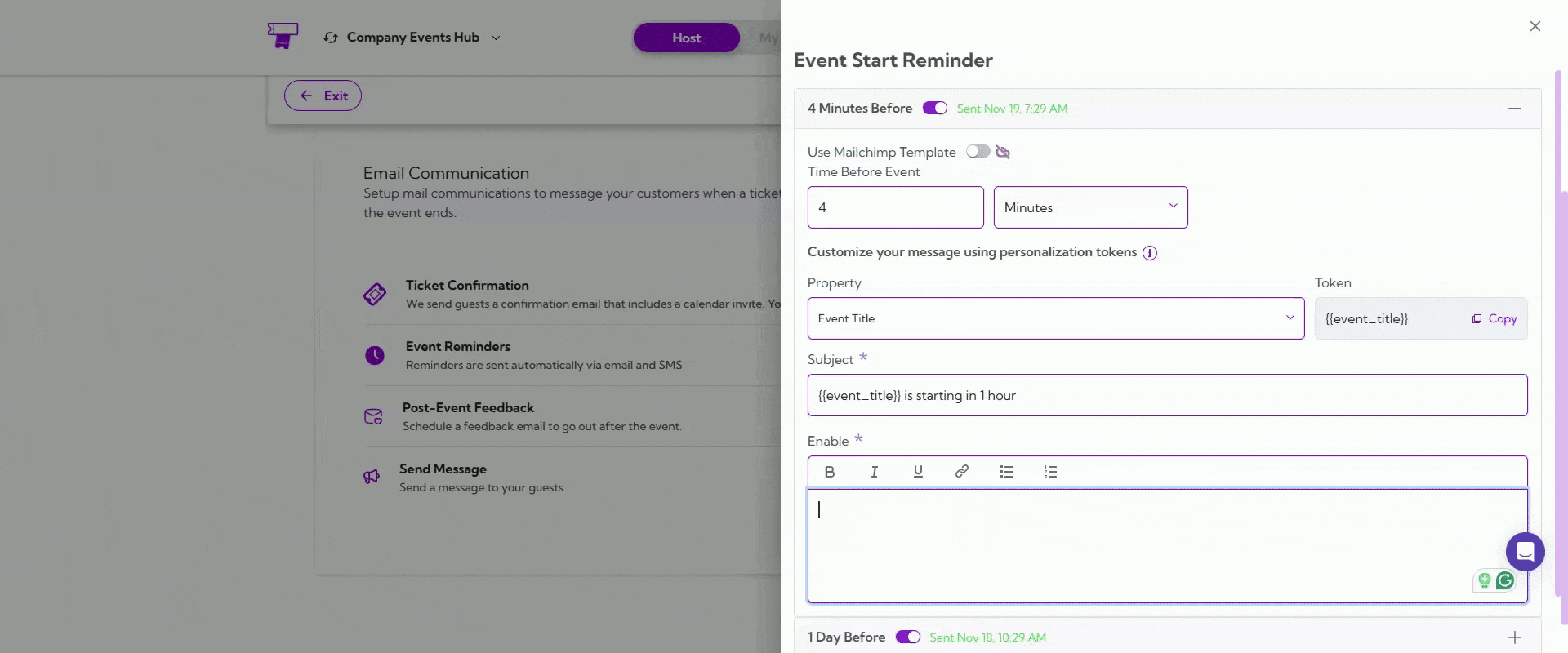 customize-reminder-message