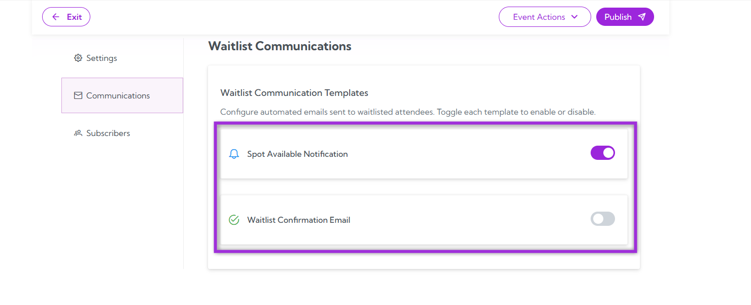 Waitlist Communications