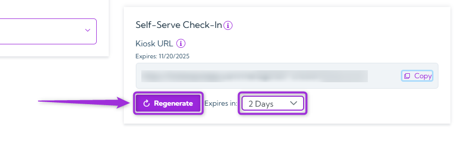 click-regenerate-kiosk-url