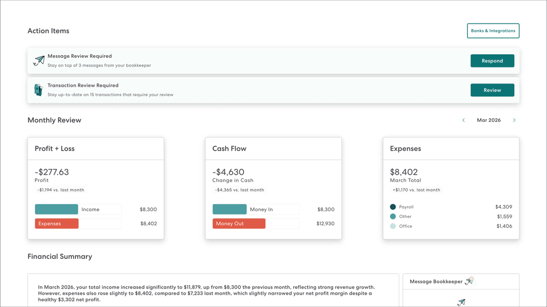 Desktop Financial Overview for Popular Payroll Provider