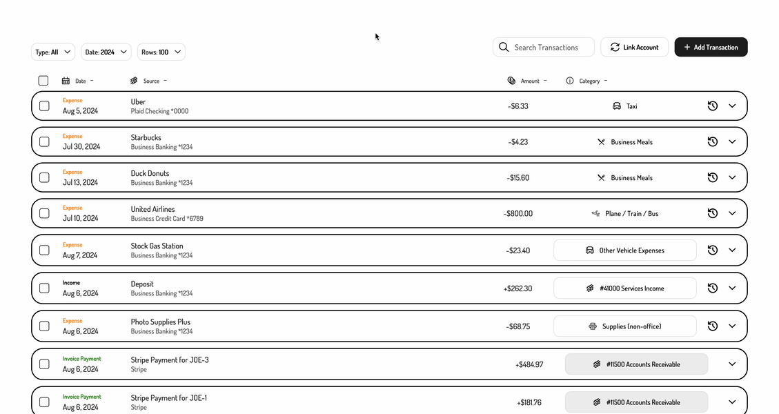 Transaction Dashboard Demo
