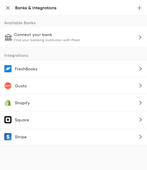 Banks & Integrations Example