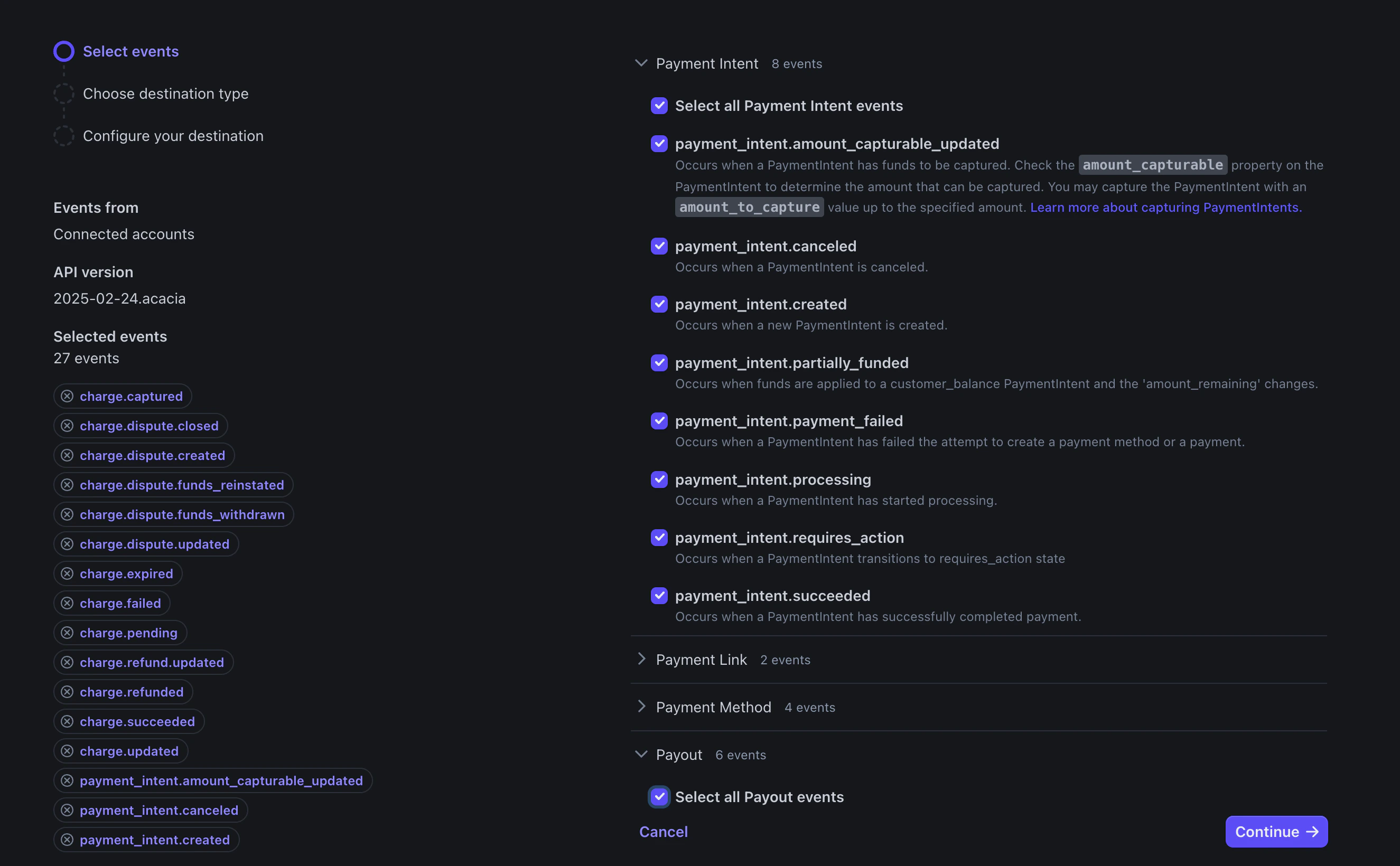 Stripe Webhook Events