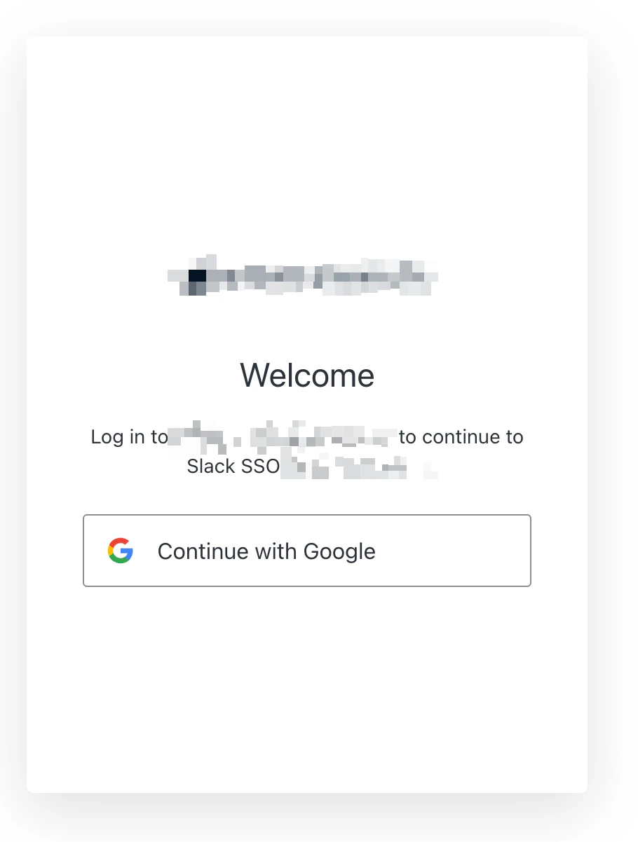 Auth0 welcome screen showing Continue with Google button