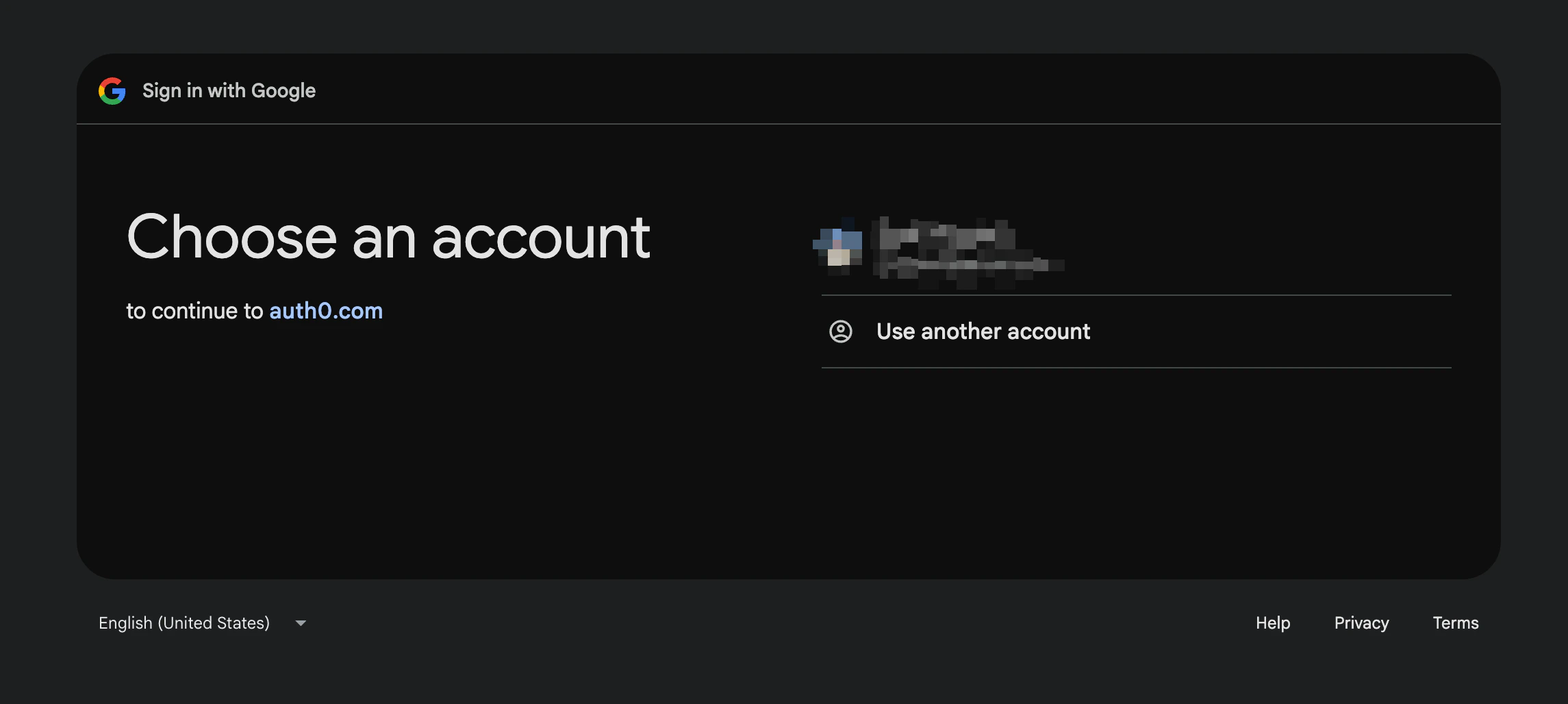 Google Choose an account screen showing the account picker forced by the select_account prompt parameter
